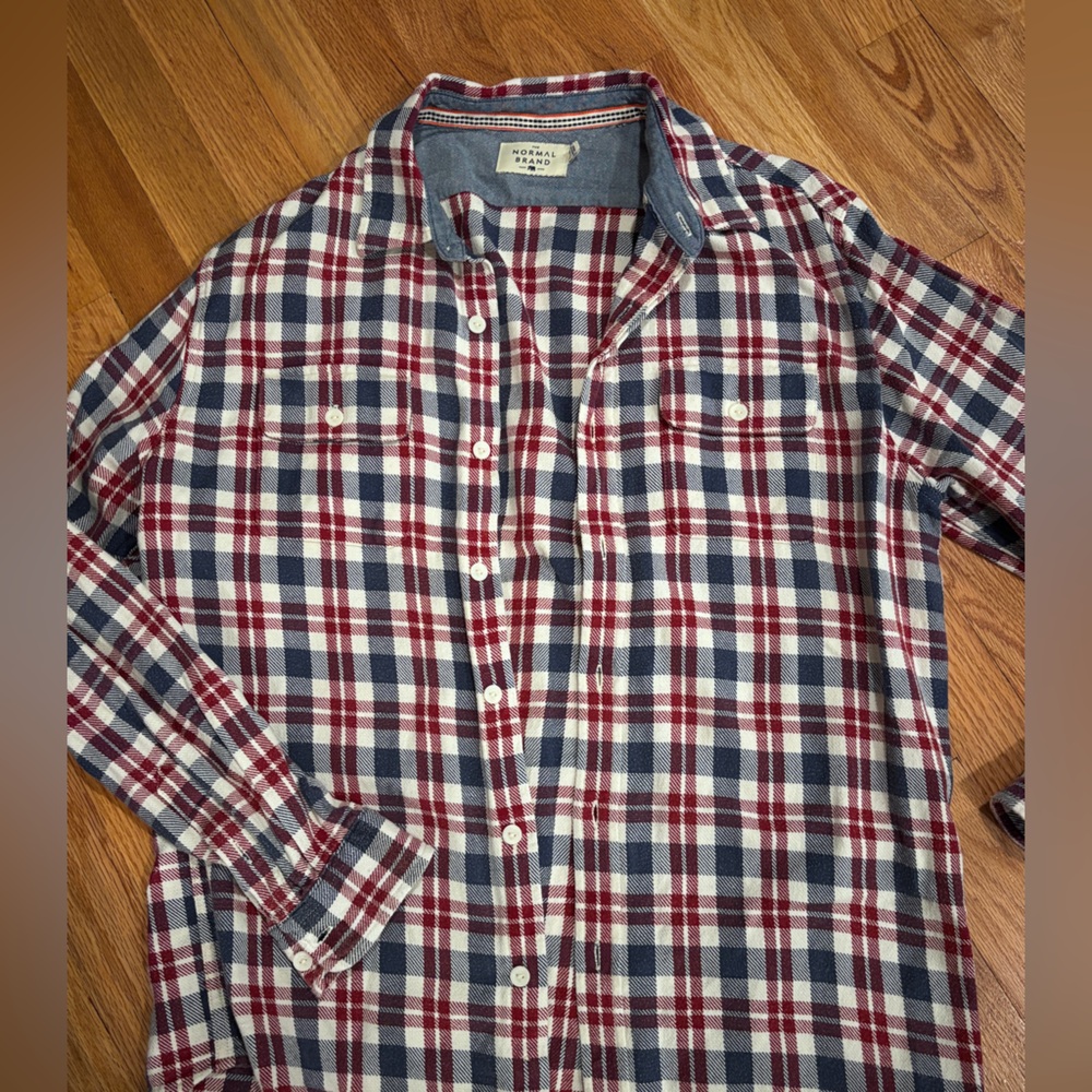 The Normal Brand Red and Blue Checkered Shirt